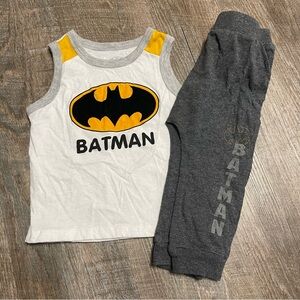 18m Boys 2pc Batman Gray Logo Muscle Tank Top Harlam Joggers DC Comics